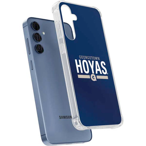 Georgetown University Hoyas Stripe Galaxy A35 5G Clear Case